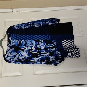 Alfani blouse, 3/4 sleeves, mixed blues color, size 1 X